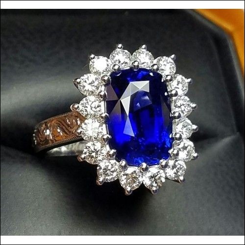 Sold 4.97Ct Gia Royal Blue Sapphire &  Diamond Ring Platinum By Jelladian